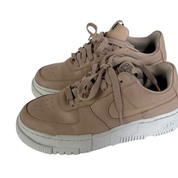 Nike Air Force 1 'Pixel Particle Beige (Beige / Blush Pink) Size 6 - Picture 9 of 12